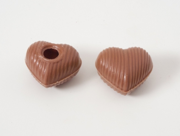 3 set - milk chocolate heart hollow shells von sweetART -1